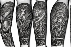 the jumping celtic hound tattoo idea