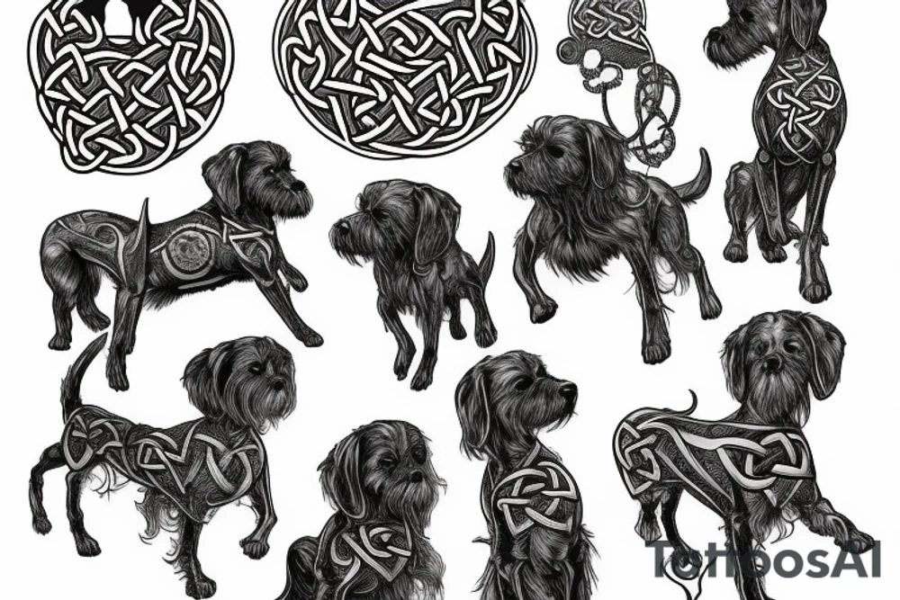 the jumping celtic hound tattoo idea