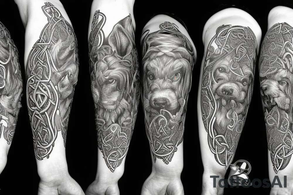 the jumping celtic hound tattoo idea