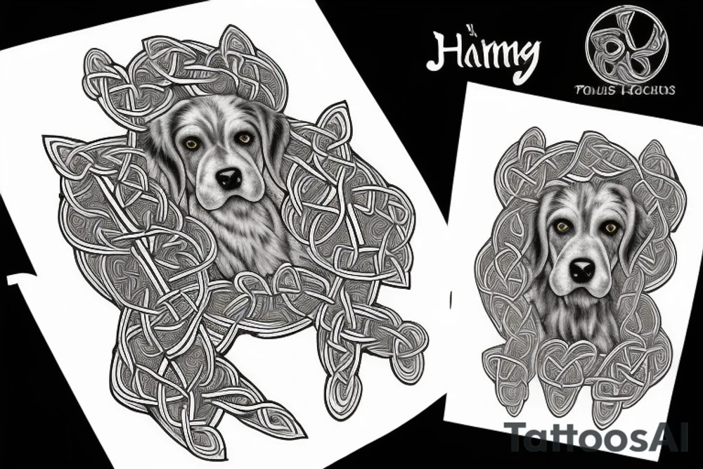 the jumping celtic hound tattoo idea