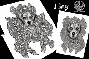 the jumping celtic hound tattoo idea