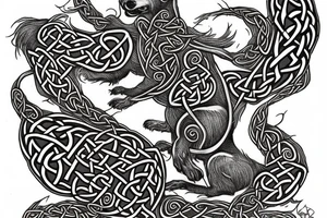 the jumping celtic hound tattoo idea
