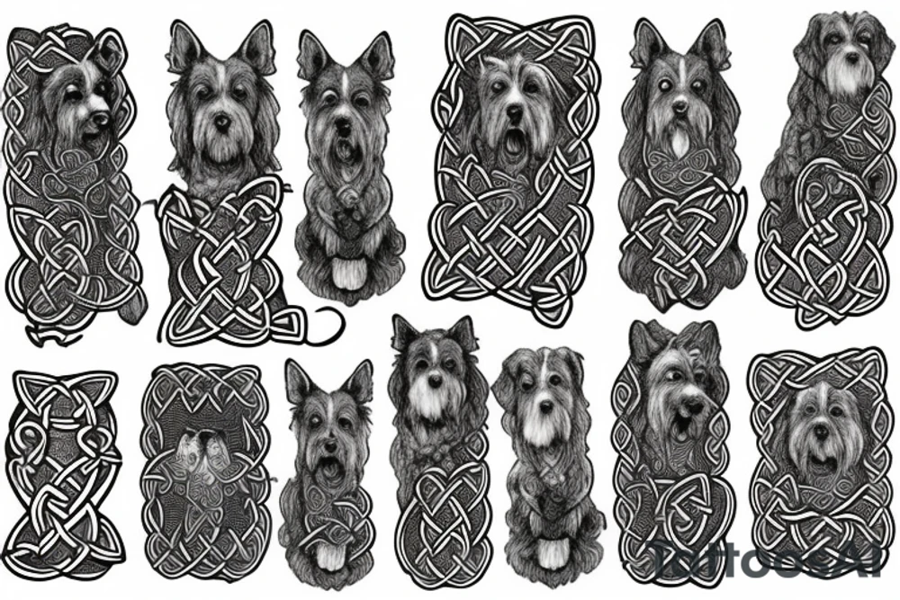 the jumping celtic hound tattoo idea