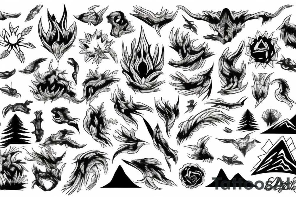 Wild, untamed landscape tattoo idea