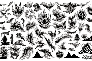 Wild, untamed landscape tattoo idea
