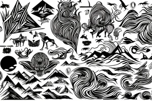 Wild, untamed landscape tattoo idea