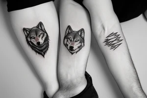 Courage, pain, hope. Caring. Wolf. Father and daughter tattoo idea