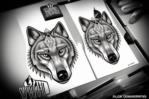 Wolf with strong will. Symmetric tattoo idea