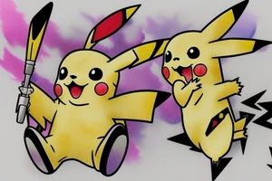 Watercolor pikachu tattoo idea