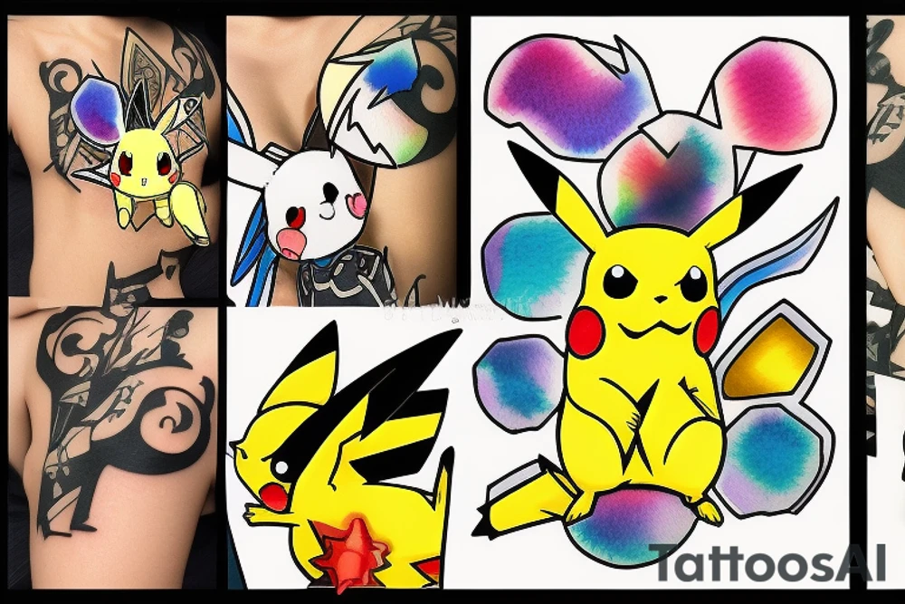 Anime pikachu tattoo idea