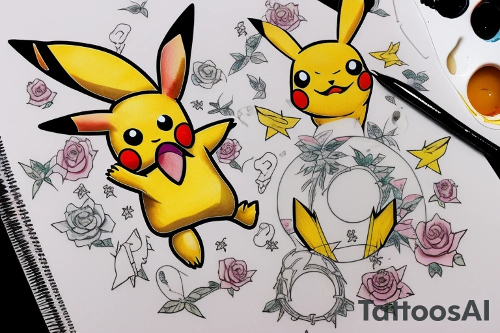 Anime pikachu tattoo idea