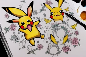 Anime pikachu tattoo idea