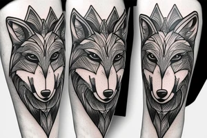 Wolf with strong will. Symmetric tattoo idea