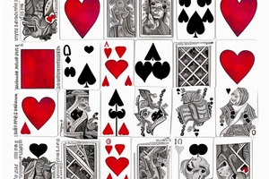 #8 domino leaning against an Ace of hearts card tattoo idea