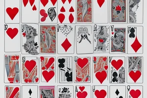 #8 domino leaning against an Ace of hearts card tattoo idea