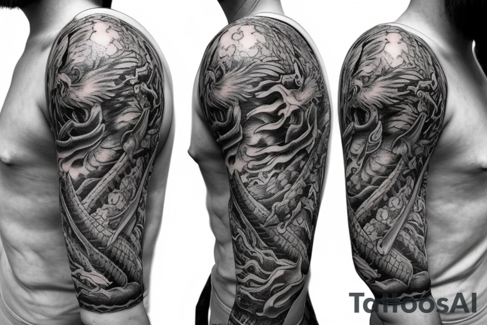 dragon wrapping around arm tattoo idea