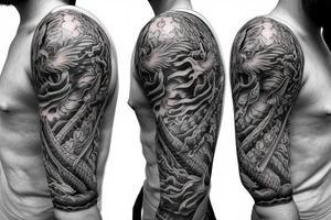 dragon wrapping around arm tattoo idea