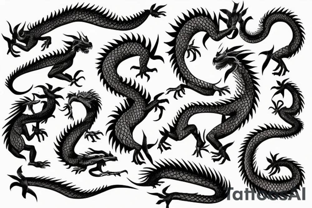 design of a dragon wrapping around arm tattoo idea