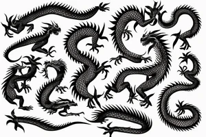 design of a dragon wrapping around arm tattoo idea