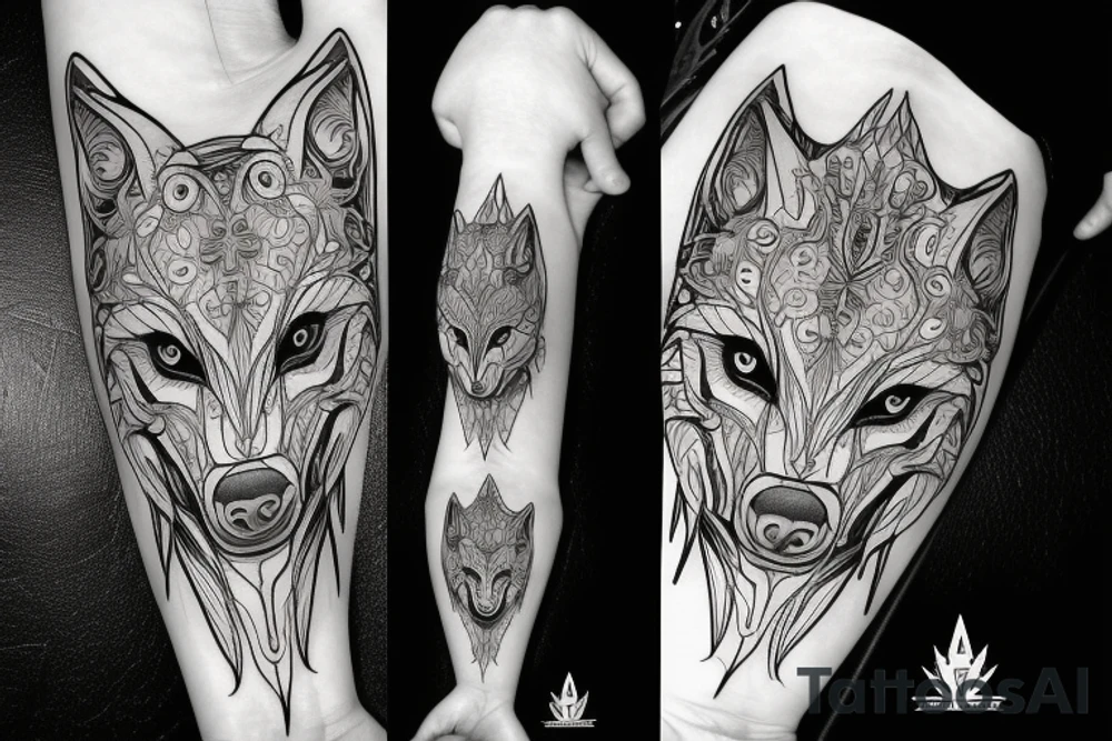 Wolf. Symmetric tattoo idea