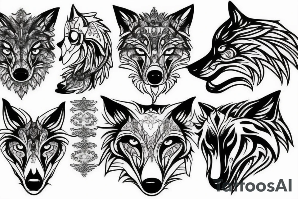 Wolf. Symmetric tattoo idea