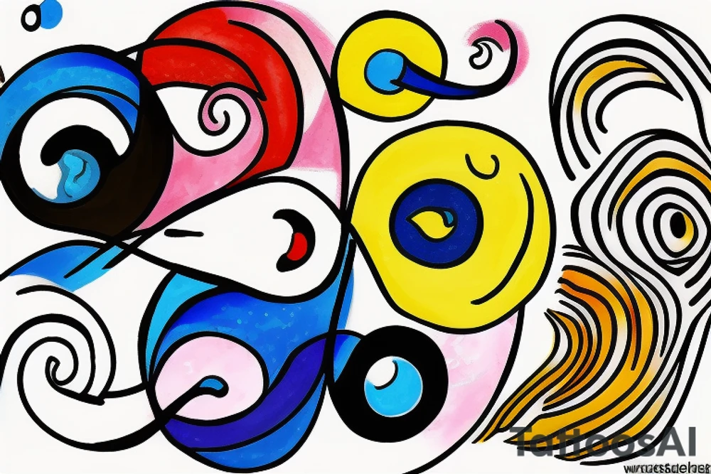 Three primary colors ying yang tattoo idea