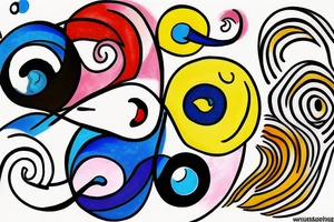 Three primary colors ying yang tattoo idea