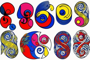 Three primary colors ying yang tattoo idea