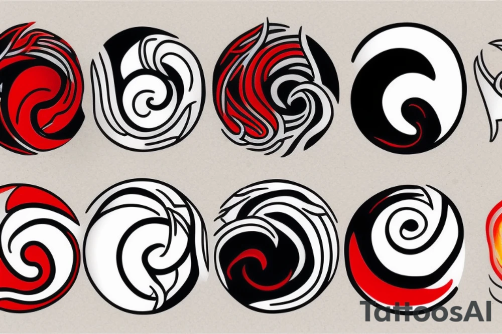 Three primary colors ying yang tattoo idea