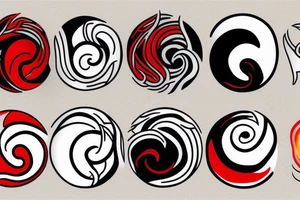 Three primary colors ying yang tattoo idea