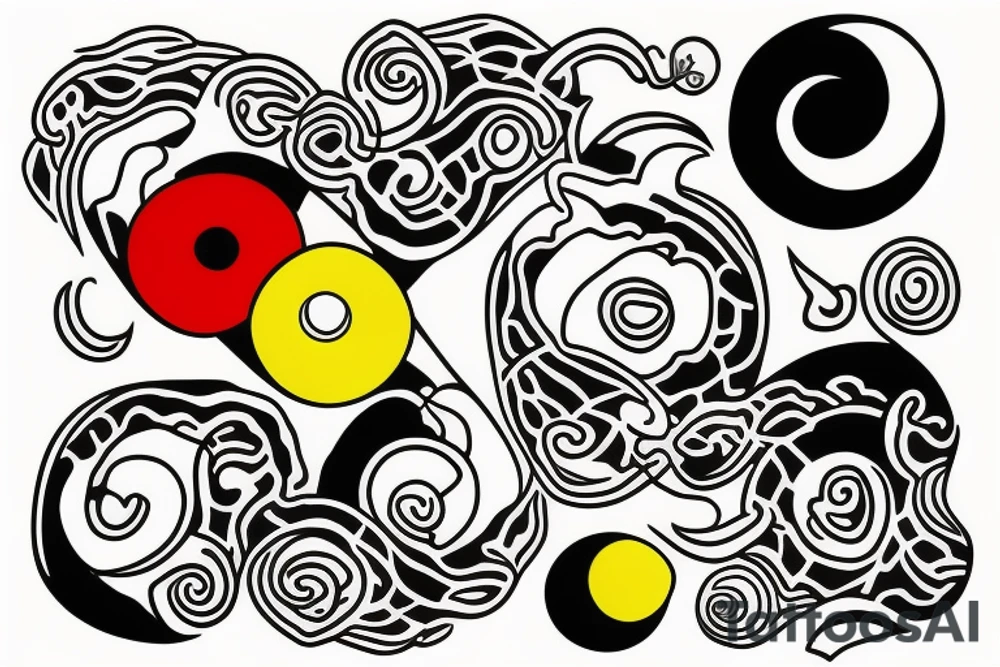 Three primary colors ying yang tattoo idea