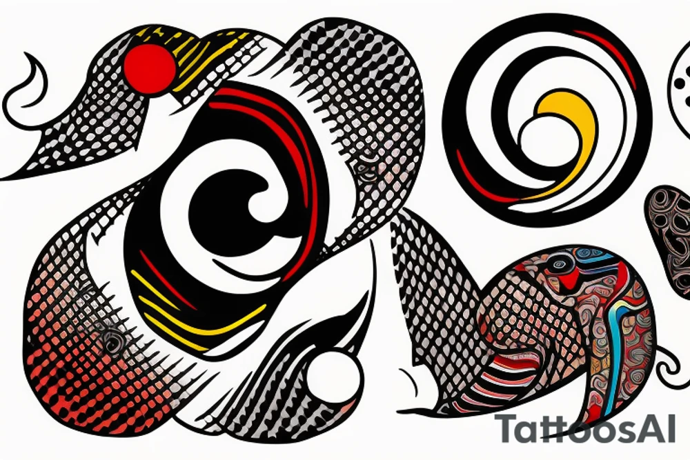 Three primary colors ying yang tattoo idea