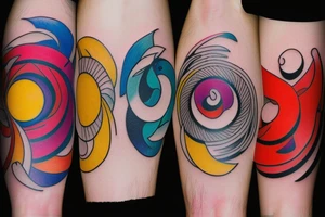 Three primary colors ying yang tattoo idea