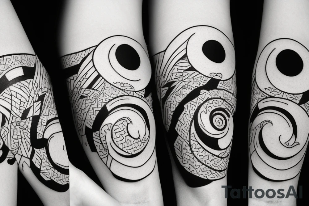 Three primary colors ying yang tattoo idea