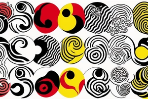 Three primary colors ying yang tattoo idea