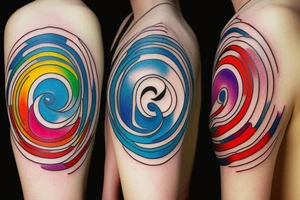Three primary colors ying yang tattoo idea