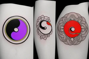 Three primary colors ying yang tattoo idea