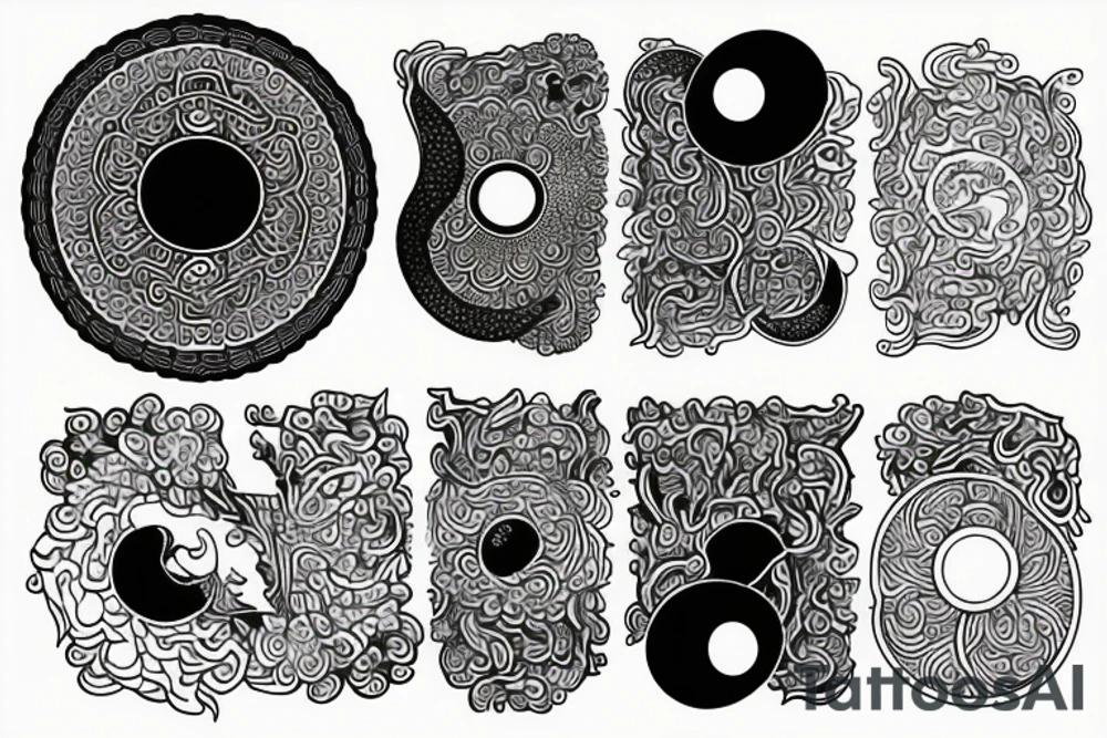 Three primary colors ying yang tattoo idea