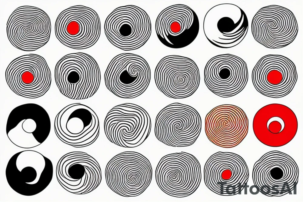 Three primary colors ying yang tattoo idea
