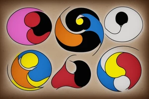 Three primary colors ying yang tattoo idea