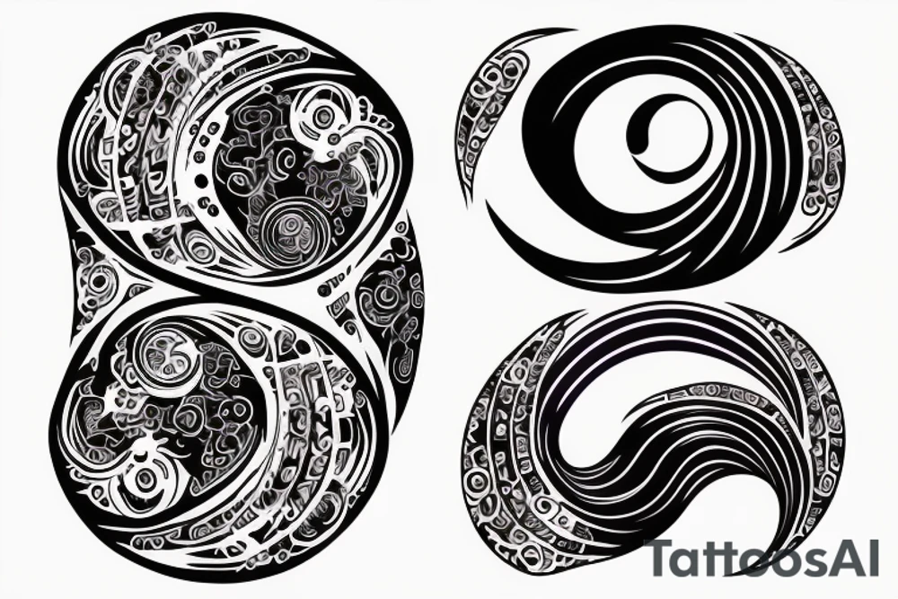 Three primary colors ying yang tattoo idea