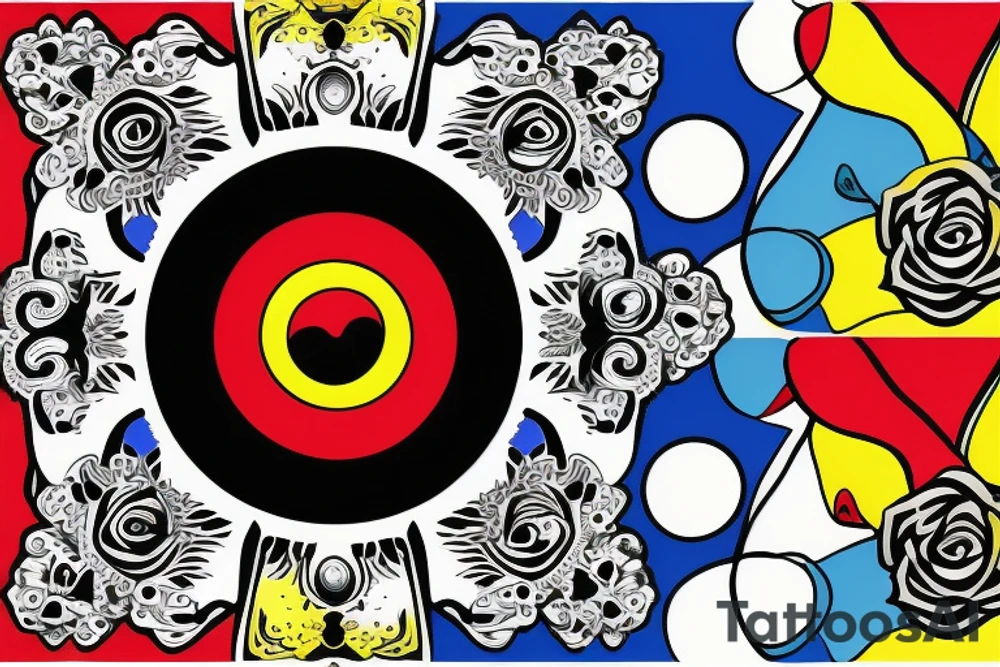 Three primary colors ying yang tattoo idea