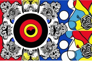 Three primary colors ying yang tattoo idea