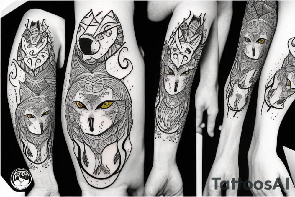 Wolf. Cartoon tattoo idea