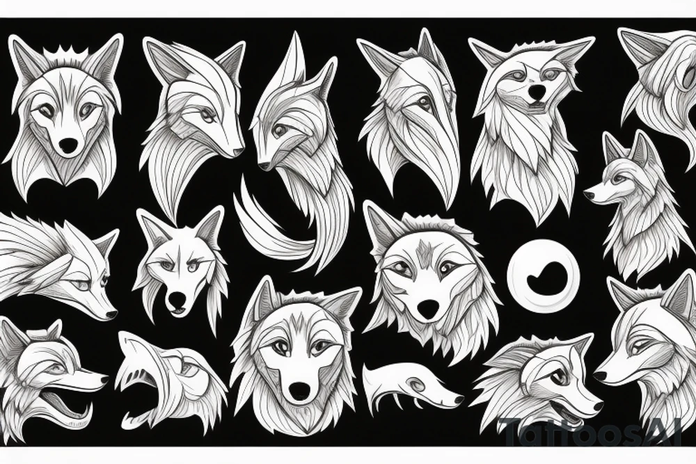 Wolf. Cartoon tattoo idea