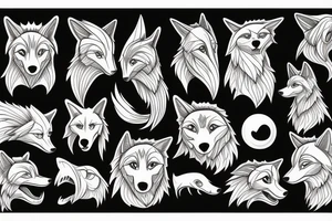 Wolf. Cartoon tattoo idea