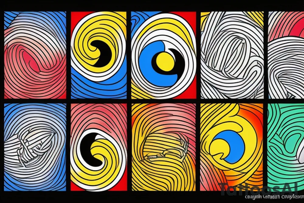 Three primary colors ying yang tattoo idea