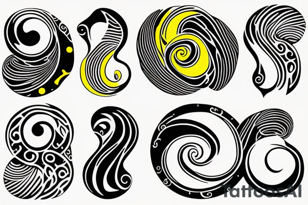 Three primary colors ying yang tattoo idea