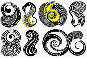 Three primary colors ying yang tattoo idea