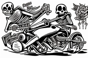 skeleton drifting a kart tattoo idea